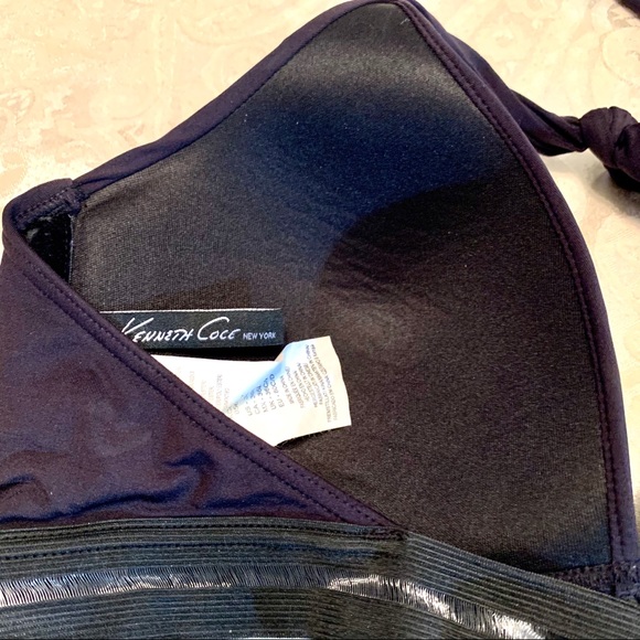 SOLD Kenneth Cole Black Shirred Mesh Inlay Bikini - Picture 3 of 7